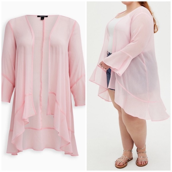NWT $56 Torrid pink crinkle chiffon wrap - Picture 1 of 13